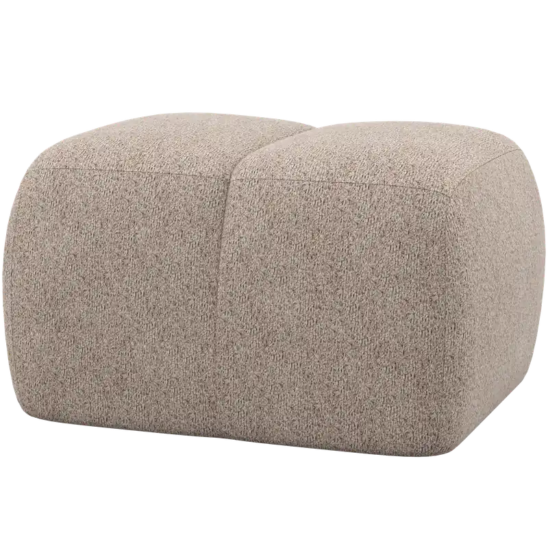 Pouf MOJO 80 x 60 cm Hocker Sitzhocker Chenille Wolle dunkelsand Neu Im Sortiment
