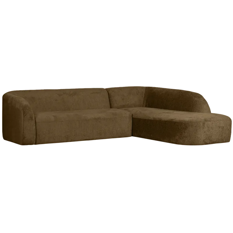 Neu Im Sortiment Eckgarnitur Sloping Struktur Velvet messing Ecksofa Longchair rechts