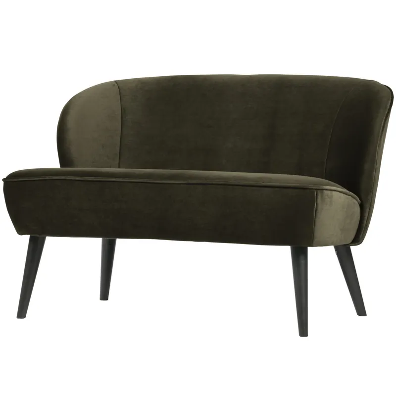 kleines 2 Sitzer Sofa SARA 110 cm Samt warmgrün Geprüft
