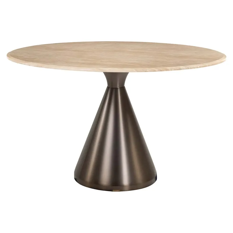 Expressversand Esstisch Montgommery rund Ø 130 cm Faux Marmor Edelstahl