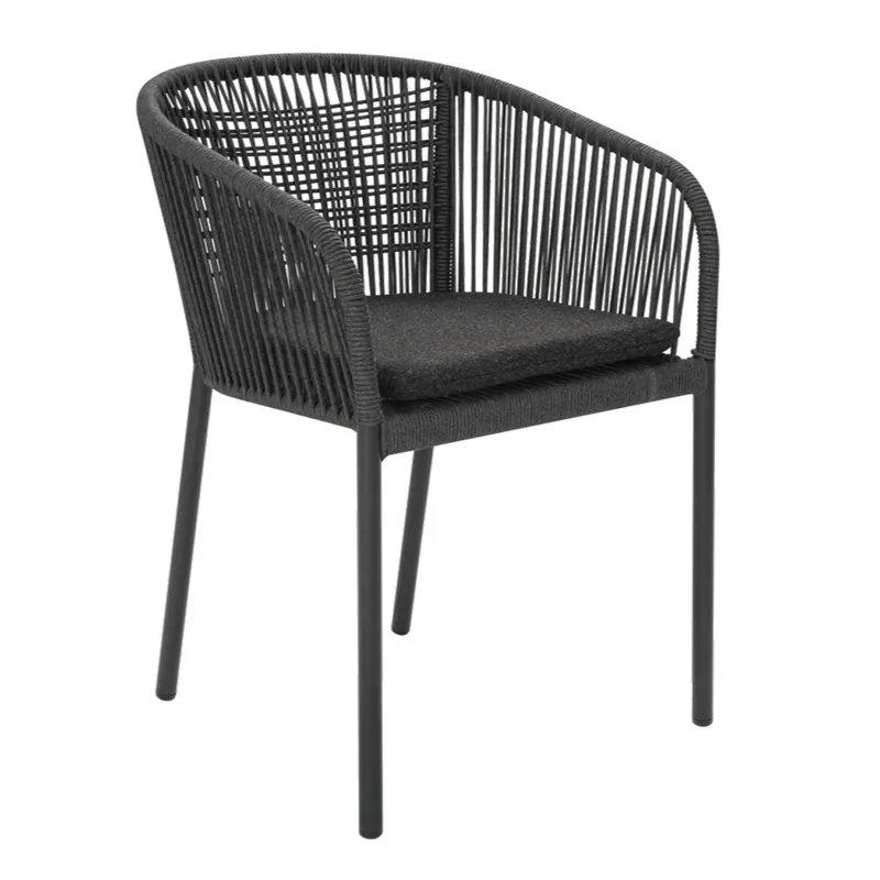 Gartensessel Gartenstuhl Delta Geflecht Aluminium schwarz Aktuell