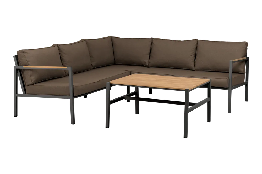 Preiswert Garten Lounge Set Ecksofa Cap mit Tisch Aluminium anthrazit