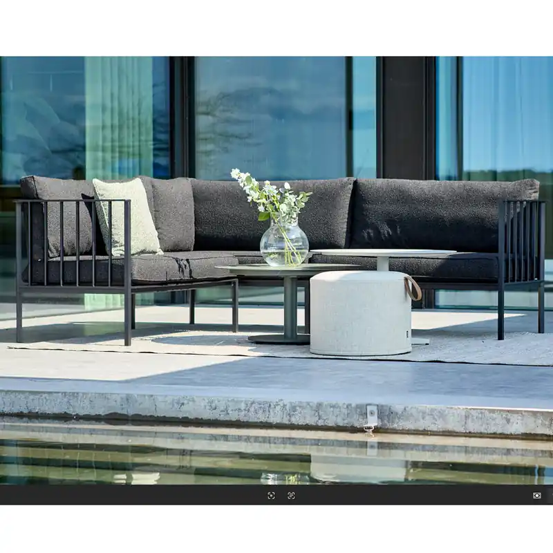 Garten Lounge Set Ecksofa Upper Aluminium schwarz Top-Angebot