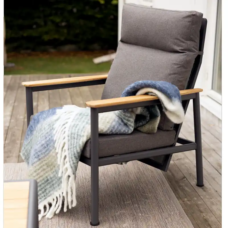 Letzte Chance Gartensessel Gartenstuhl Gordon Soft Dawn mit Kissen Aluminium anthrazit