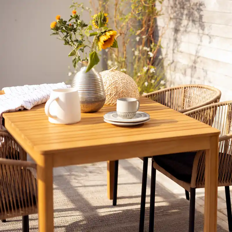 Sale Gartentisch Joe 195 x 90 cm Teakholz natur