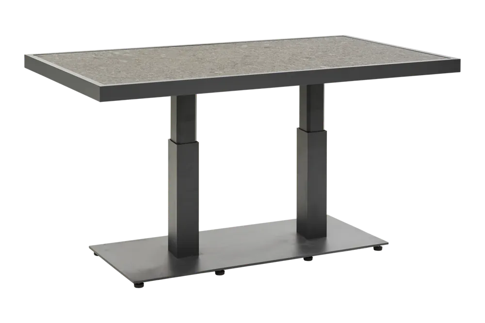 Preisreduziert Gartentisch Loungetisch Scale 140 x 95 cm höhenverstellbar Aluminium anthtrazit Keramik