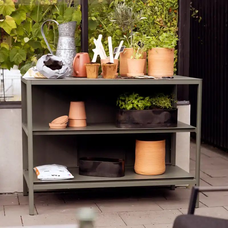 Sofort Bestellen Outdoor Küche Kelia Modul offenes Element 121 cm Aluminium nordic grün