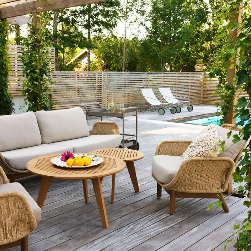 Garten Lounge Set Lily 2,5 Siter Sofa und 2 Sessel Kunstrattan braun Günstig