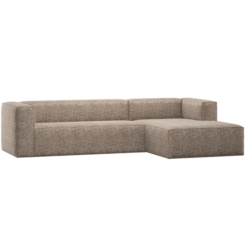 Neue Kollektion Ecksofa BEAN Melange hellbraun Longchair rechts
