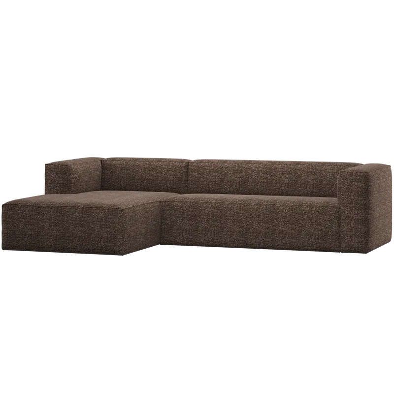 Preiswert Ecksofa BEAN Melange braun Longchair links