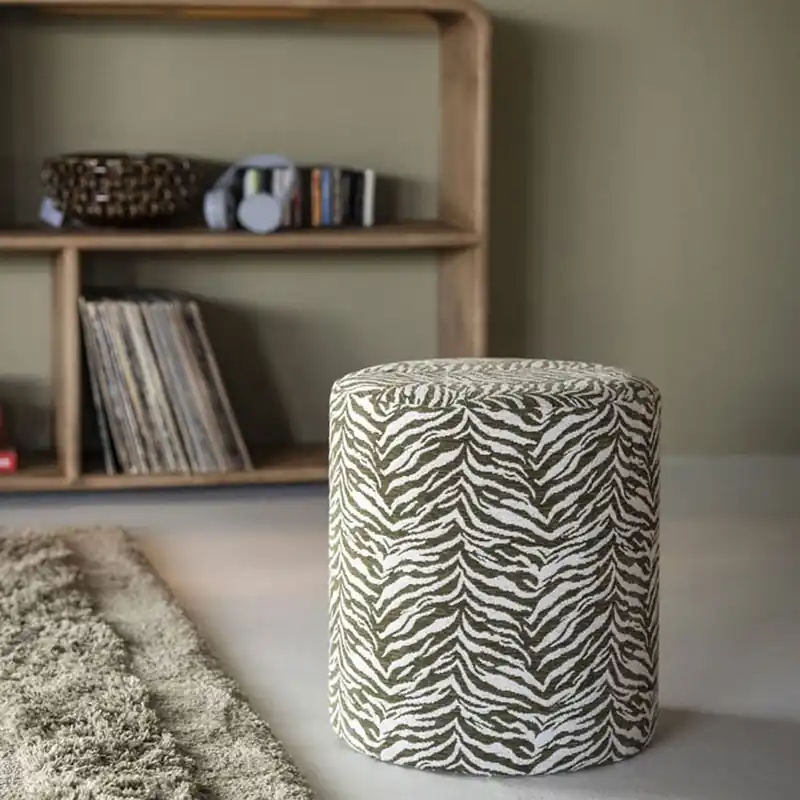 Hocker Sitzhocker Tigra SH 42 cm grün mit Zebramuster Wochenendangebot
