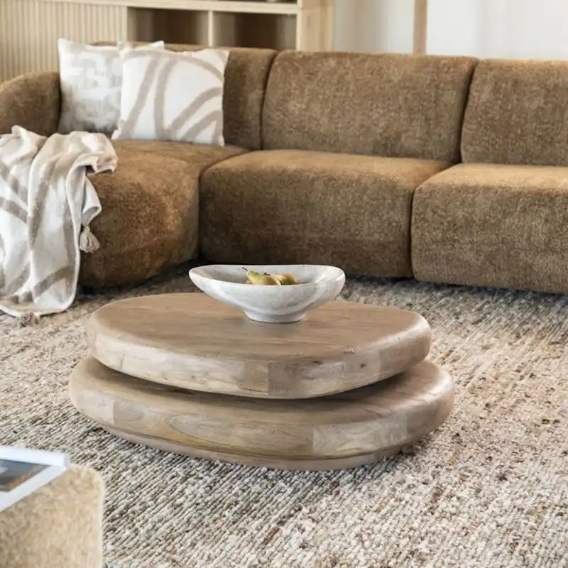 Top-Preis Couchtisch Kabo 100 x 80 cm drehbar Mango Massivholz hellbraun