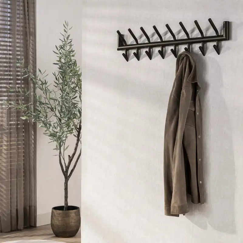 Wandgarderobe CUNO B 78 cm 2 x 8 Haken Metall braun Online Kaufen