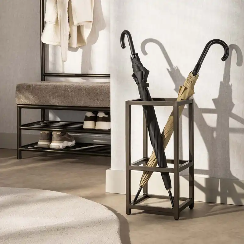 Preisknaller Schirmständer Nero quadratisch H 53 cm Metall braun
