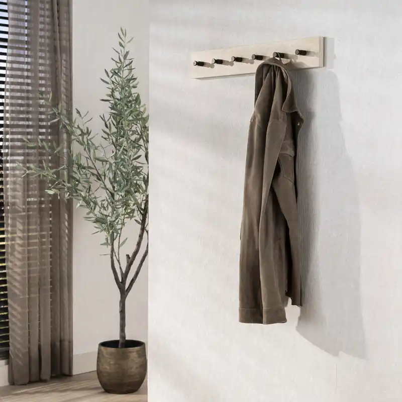 Wandgarderobe LORENZO B 60 cm Keramik Travertin mit 6 Haken bronzefarben Markenprodukt