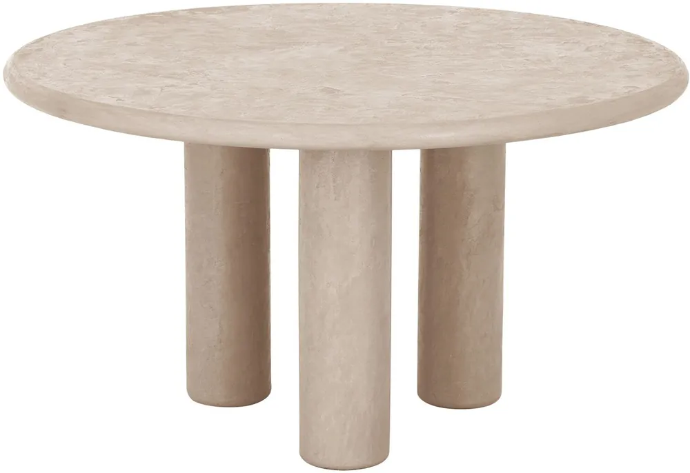 Esstisch CLIO rund Ø 140 cm Mortex sandfarben Preisreduziert