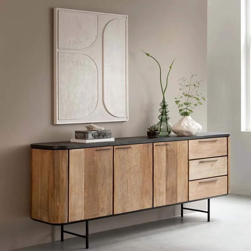 Sideboard Soho 200 cm recyceltes Teakholz Mortex Kommode Beliebt