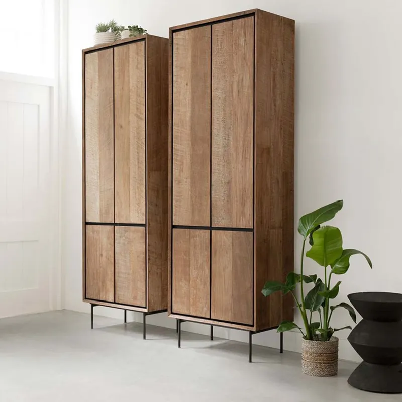 Hochschrank Metropole H 210 cm recyceltes Teakholz Schrank Neuheit