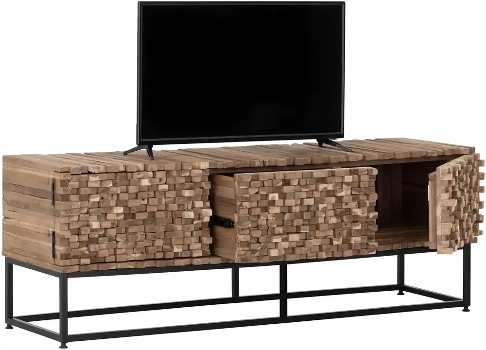 TV Möbel Sticks 145 cm Teakholz Lowboard Mega-Angebot