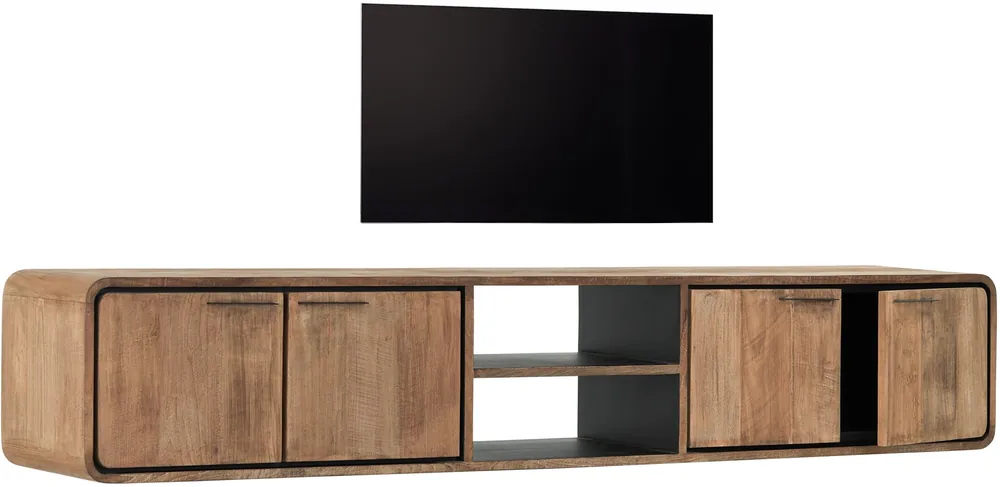 Nur Heute TV Möbel Evo 225 cm hängend recyceltes Teakholz Lowboard