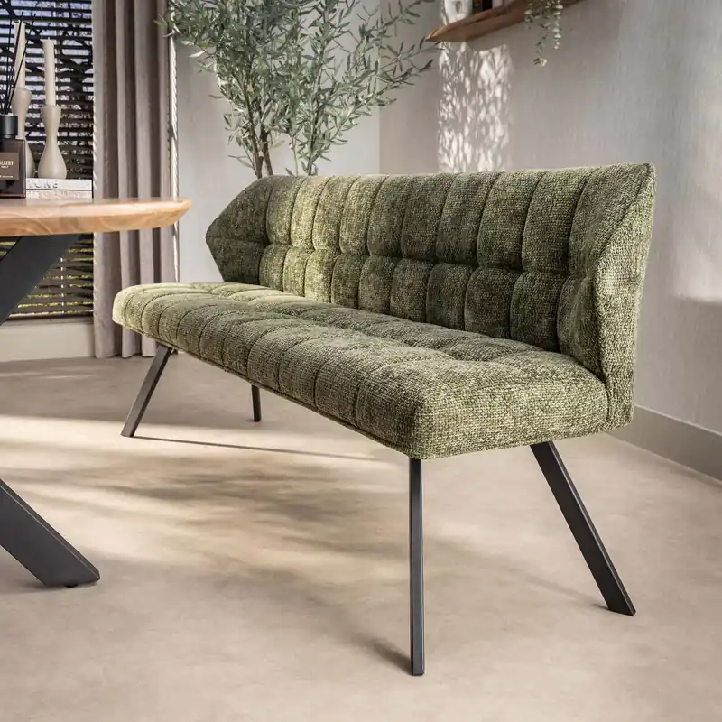 Neu Esstischbank FINO 180 cm Chenille grün