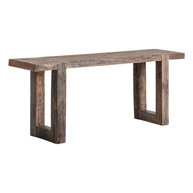 Schneller Versand Konsolentisch LOSSE 200 x 45 cm recyceltes Massivholz rustikal