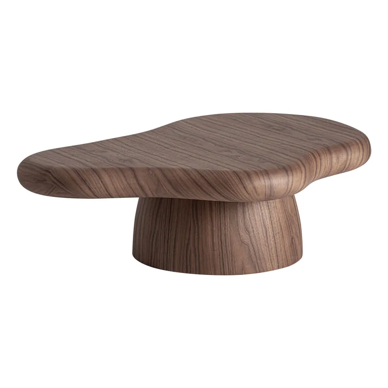 Couchtisch GENEIKEN organisch 100 x 60 cm Wallnuss Ausverkauf