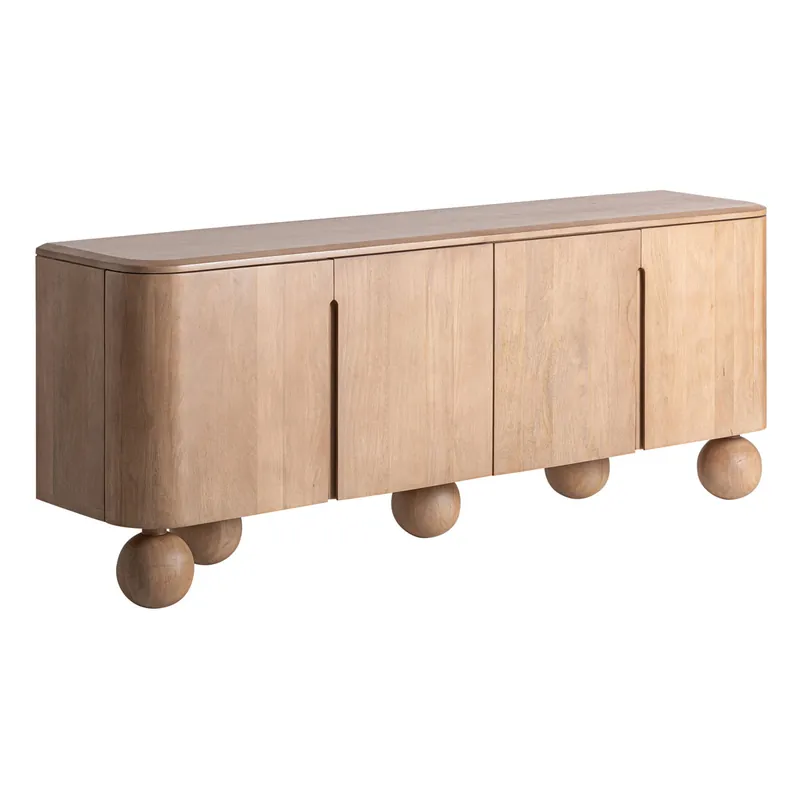 Sideboard BOCKSBERG 211 cm Mangoholz hellbraun Kommode Günstig