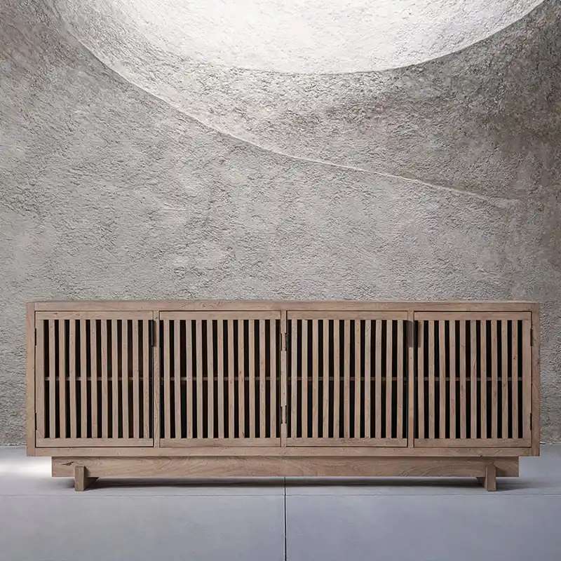 Sideboard GÀBIA 234 cm Mangoholz hellbraun Kommode Zertifiziert