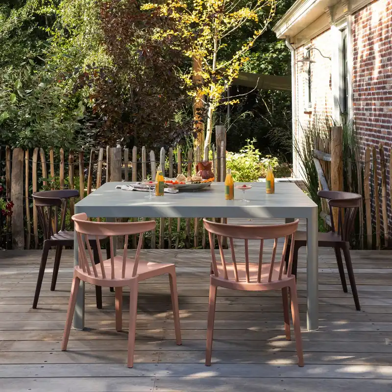 Sichere Zahlung 2er Set Gartenstuhl Kunststoff BLISS BIOFASER lachsrosa stapelbar
