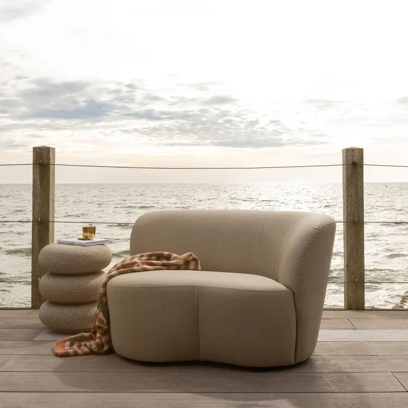 Direkt Vom Hersteller Kleines Garten Loungsofa Sofa STONE rechts sandfarben OUTDOOR