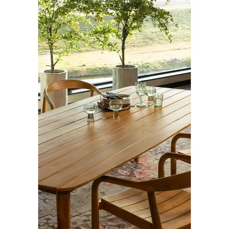 Gartentisch Esstisch KRIS 215 x 90 cm Akazienholz natur Direktkauf