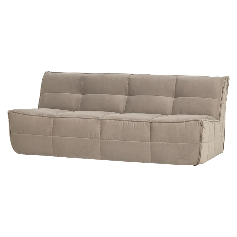 Direktkauf 3 Sitzer Sofa CLUSTER Samt warmtaupe Couch Garnitur Loungesofa Couchgarnitur