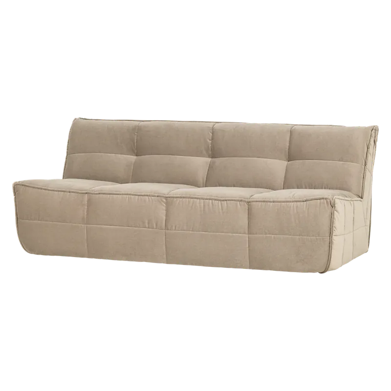 Bestseller 3 Sitzer Sofa CLUSTER Samt zartbeige Couch Garnitur Loungesofa Couchgarnitur