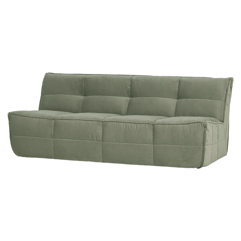 Heißes Angebot 3 Sitzer Sofa CLUSTER Samt pistaziengrün Couch Garnitur Loungesofa Couchgarnitur