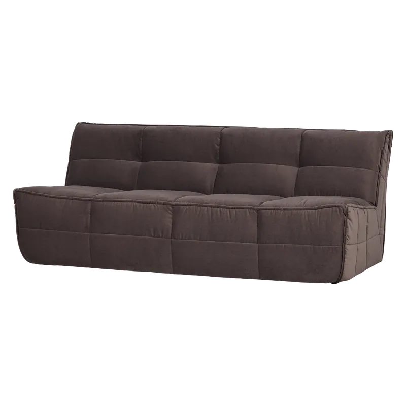 3 Sitzer Sofa CLUSTER Samt schokoladenbraun Couch Garnitur Loungesofa Couchgarnitur Neue Ware