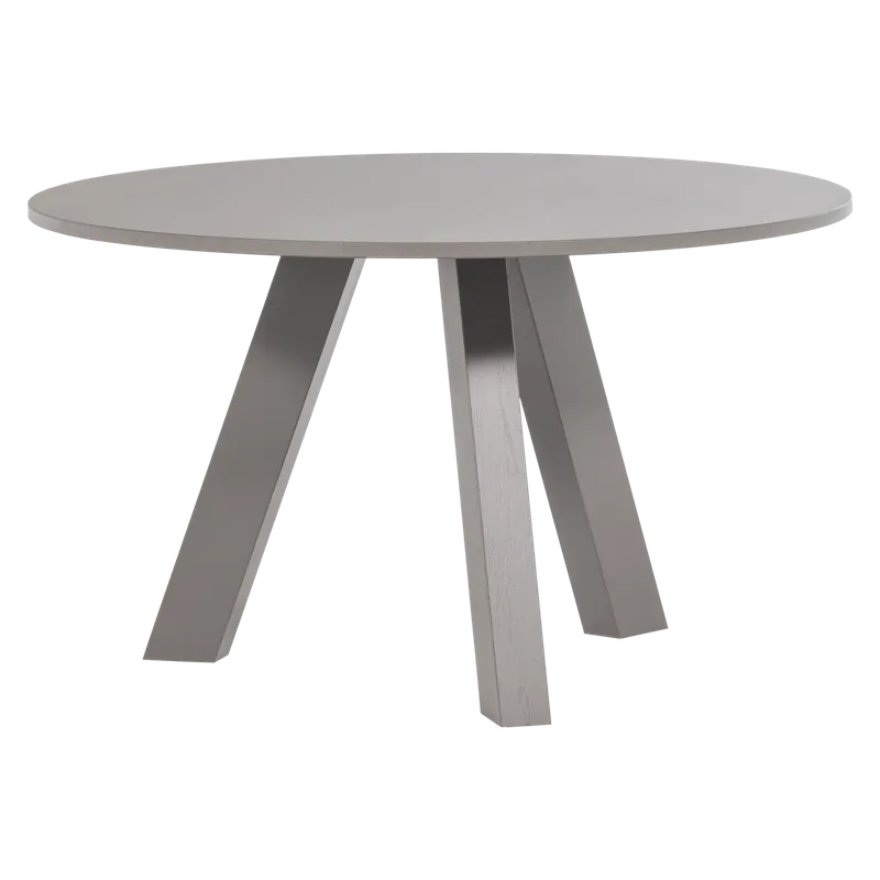 Esstisch RHONDA rund Ø 129 cm Eiche warmgrau Echt