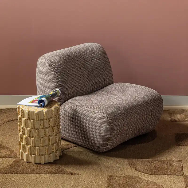 Lounge Sessel NOMU Chenille braun Saisonangebot