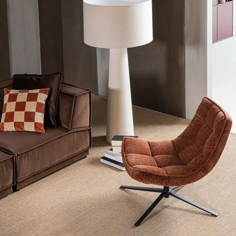 Beliebt Drehsessel MAUDI drehbar Chenille braun Sessel