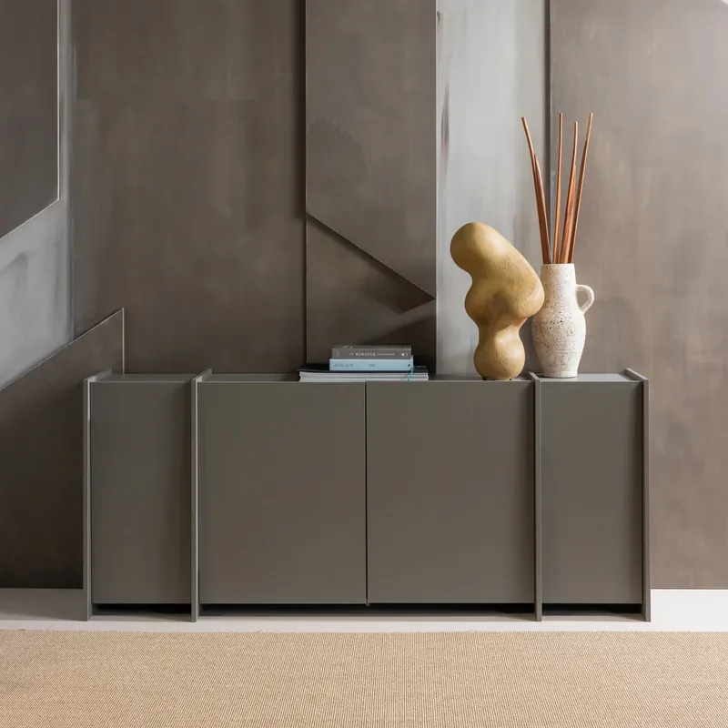 Kommode BROCK B 200 cm Esche Furnier warmgrau Top-Preis