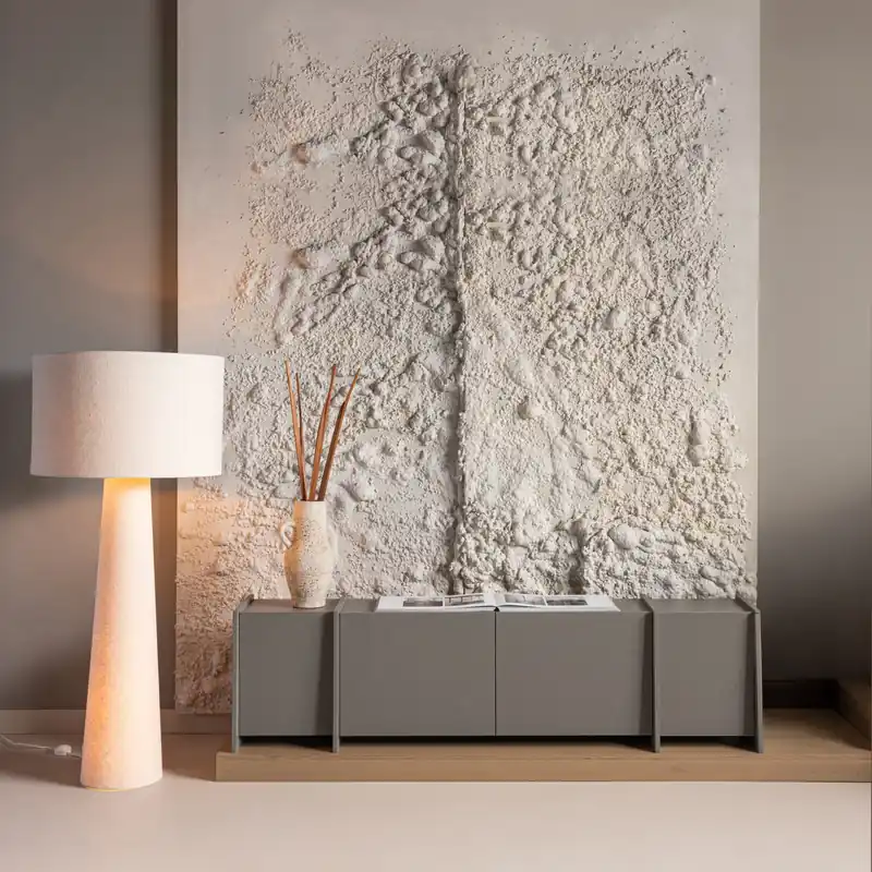 TV Möbel BROCK 200 cm Esche Furnier warmgrau Kommode Lowboard Mega-Angebot