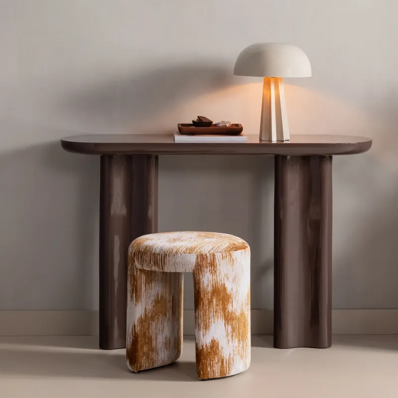 Hocker CHARLIE H 47 cm Strukturstoff karamell Letzte Chance