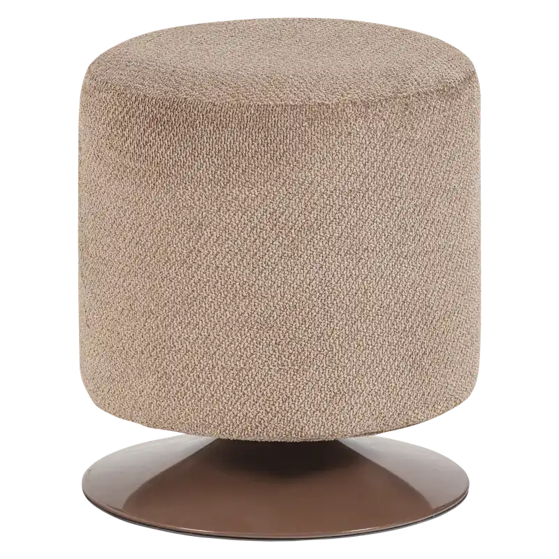 Nur Für Kurze Zeit Hocker rund Ø 46 cm ISLEN Drehfunktion Bouclé braun
