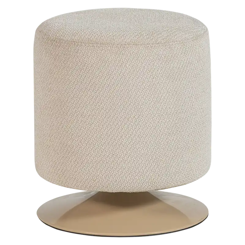 Hocker rund Ø 46 cm ISLEN Drehfunktion Bouclé beige Knallerangebot