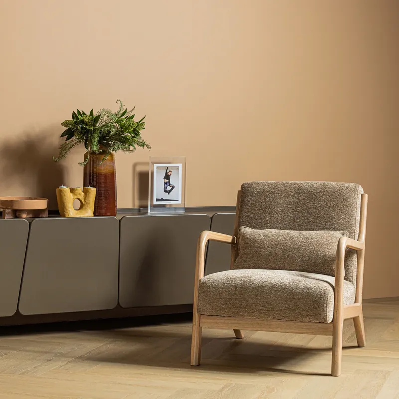 Abverkauf Lounge Sessel Mark Samt sandfarben Relaxsessel