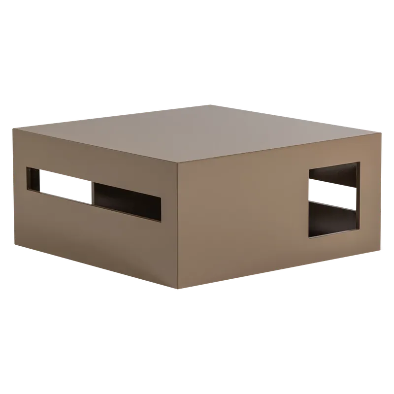 Couchtisch MODERN 88 x 88 cm MDF hochglanz sandfarben Preisreduziert