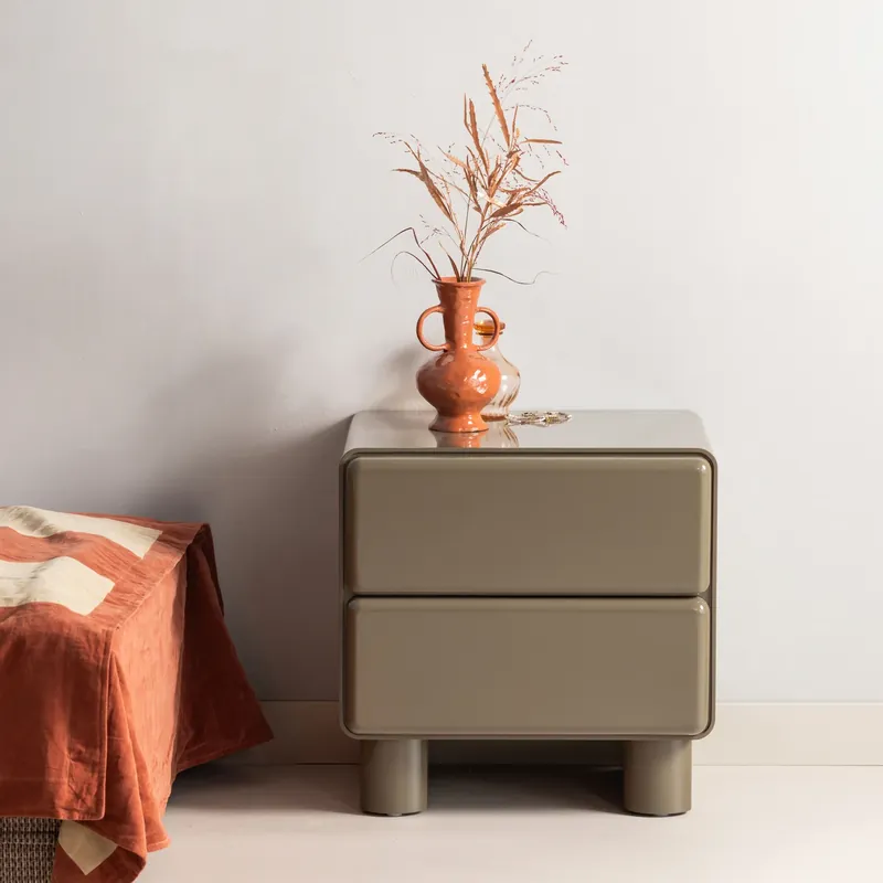 Nachtschränkchen LUSTRA H 43 cm mit 2 Schubladen MDF grün Top-Seller