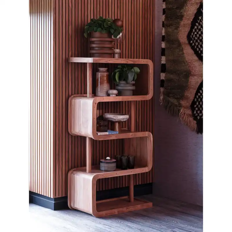 Ausverkauf Bücherregal RATTLE H 160 cm Akazienholz natur Regal Schrank