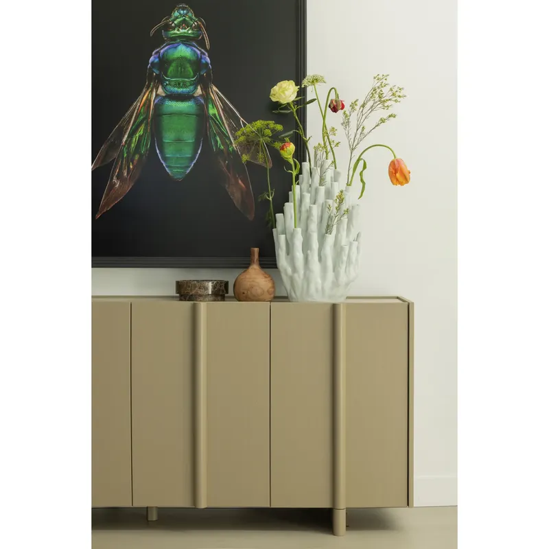 Schneller Versand Sideboard BASU 200 cm mit 4 Türen Kiefernholz schlammfarbe Kommode
