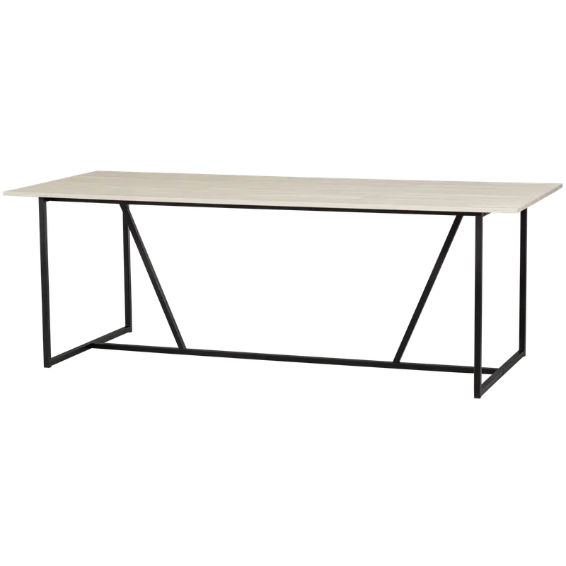 Esstisch SILAS 220 x 90 cm Esche Massivholz keilgezinkt staubgrau Nur Heute